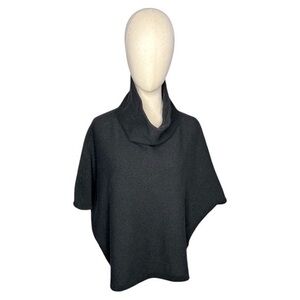 St. John Black 100% Wool Funnel Neck Short Sleeve Sweater Medium